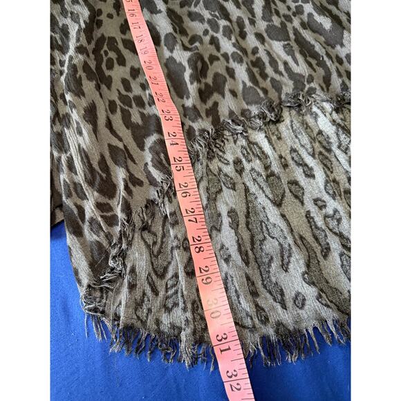 Umgee animal print tunic fringe top womens XL fairy grunge boho chic timeless - Picture 8 of 9